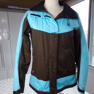 Spyder Brown and Light Blue Ski Jacket